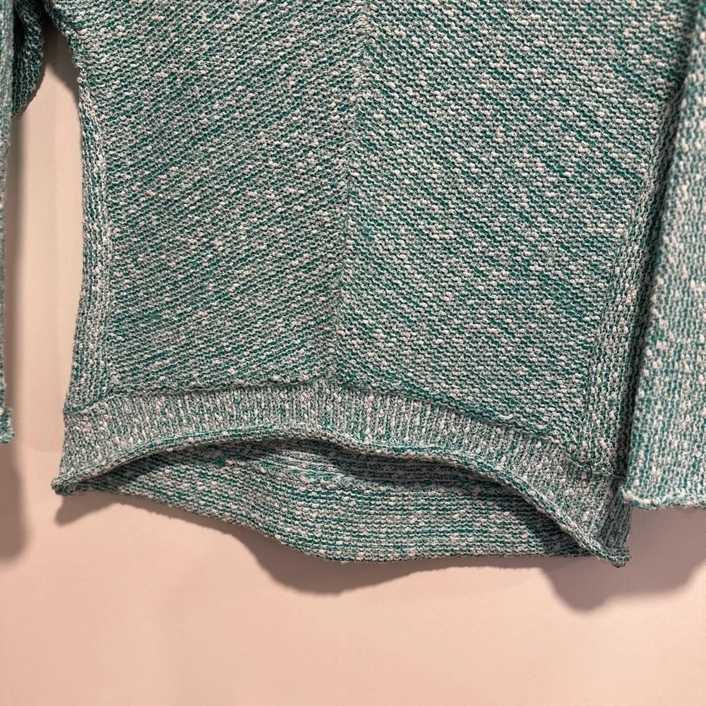 Free People Sz:XS Bright Lights oversized Round Neck knit Teal Speckle sweater